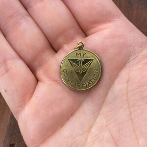 Vintage 925 Sterling Silver Gold Filled "My Confirmation" Pendant Bracelet Charm